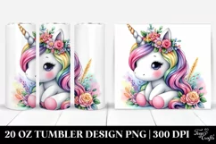 Cute Unicorn in Style | 20 Oz Tumbler Product Image 1