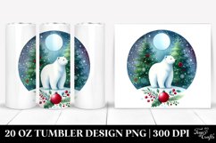 Watercolor Polar Bear Christmas | 20 oz Tumbler Product Image 1