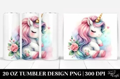 Cute Unicorn in Style | 20 Oz Tumbler Product Image 1