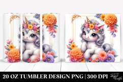 Pastel Baby Unicorn with Marigold Frame | 20 Oz Tumbler Product Image 1