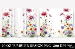 Centered Watercolor Wild Flowers | 20 Oz Tumbler Product Image 1