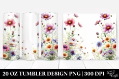 Centered Watercolor Wild Flowers | 20 Oz Tumbler Product Image 1