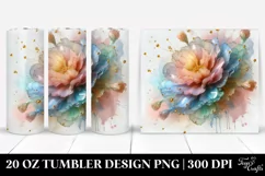 Glossy Carnation Splash Tumbler | 20 oz Tumbler Product Image 1