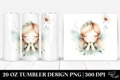 Washed Watercolor Whimsical Smiling Fairy | 20 oz Tumbler Product Image 1