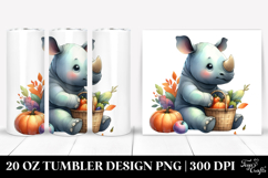 Quirky Baby Rhino with Vegetables.20 Oz Tumbler Product Image 1