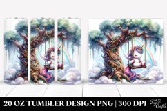 Cute Baby Unicorn Playing on a Swing | 20 oz Tumbler Product Image 1
