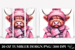 Angry Looking Pink Highland Cow 20 Oz Tumbler Product Image 1