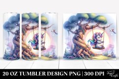 Cute Baby Unicorn Playing on a Swing | 20 oz Tumbler Product Image 1