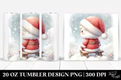 Cute Santa Winter Cloud on Snow Flakes | 20 oz Tumbler Product Image 1