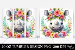 Cute Cartoon-Style Rhino Tumbler Product Image 1