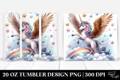 Cute Unicorn Dancing on Starbeam | 20 Oz Tumbler Product Image 1