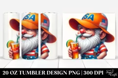 Digital Painting Gnome Beach Wear Orange Hat | 20 oz Tumbler Product Image 1