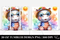 Baby Hippo Watercolor Tumbler 20 Oz Product Image 1