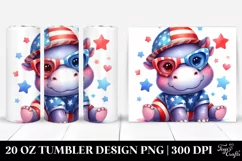 Baby Hippo Watercolor Tumbler 20 Oz Product Image 1