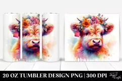 Baby Highland Cow Studio. 20 Oz Tumbler Design Product Image 1