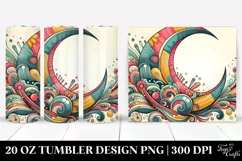Retro Colorful Half Moon Whimsical | 20 oz Tumbler Product Image 1