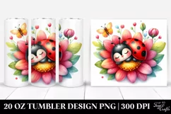 Cute Baby Ladybug Sleeping in a Flower 20 Oz Tumbler Product Image 1