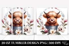 Cute Baby Cow Watercolor Tumbler 20 Oz Product Image 1