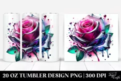 20 Oz Tumbler Sublimation | Like Material Rose Splash Product Image 1