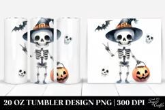 Funny Halloween Skeleton Clipart | 20 oz Tumbler Product Image 1