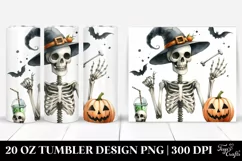 Funny Halloween Skeleton Clipart | 20 oz Tumbler Product Image 1