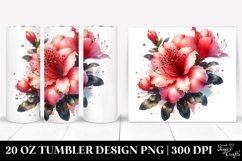 Shiny Metallic Watercolor Azalea Tumbler Design Product Image 1