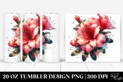Shiny Metallic Watercolor Azalea Tumbler Design Product Image 1