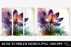 Abstract Stained Crocus with Watercolor Splash | 20 oz Product Image 1
