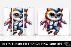 Cute Baby Owl Jumping 20 Oz Tumbler Product Image 1