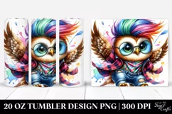 Cute Baby Owl Jumping 20 Oz Tumbler Product Image 1