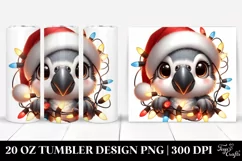 Cute Baby Macaw with Santa Hat, Transparent 20 Oz Tumbler Product Image 1