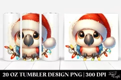Cute Baby Macaw with Santa Hat, Transparent 20 Oz Tumbler Product Image 1