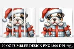Expressive Bulldog with Santa Hat 20 Oz Tumbler Product Image 1