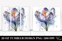 Shiny Metallic Watercolor Crocus Tumbler Design Product Image 1