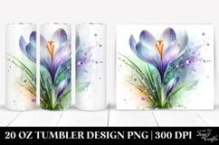 Shiny Metallic Watercolor Crocus Tumbler Design Product Image 1
