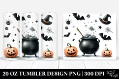 Funny Halloween Cauldron Clipart | 20 oz Tumbler Product Image 1