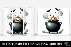 Funny Halloween Cauldron Clipart | 20 oz Tumbler Product Image 1
