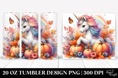 Baby Unicorn Autumn Scene. 20 Oz Tumbler Design Product Image 1