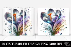 Shiny Metallic Watercolor Crocus Tumbler Design Product Image 1