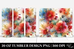 Colorful Red Flowers Abstract | 20 oz Tumbler Product Image 1