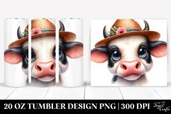 Cow Portrait with Goofy Smile and Hat | 20 oz Tumbler Product Image 1