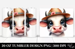 Cow Portrait with Goofy Smile and Hat | 20 oz Tumbler Product Image 1