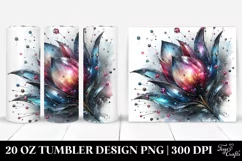 Shiny Metallic Watercolor Tulip Tumbler Design Product Image 1