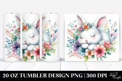 Colorful Watercolor Cute Rabbit Tumbler Product Image 1