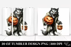 Funny Werewolf Halloween Clipart 20 Oz Tumbler Product Image 1