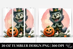 Funny Werewolf Halloween Clipart 20 Oz Tumbler Product Image 1