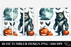 Funny Werewolf Halloween Clipart 20 Oz Tumbler Product Image 1
