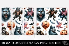 Funny Werewolf Halloween Clipart 20 Oz Tumbler Product Image 1