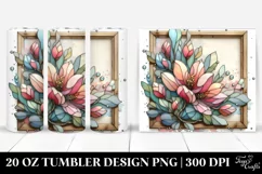 Abstract Pastel Glossy Wooden Magnolia 20 Oz Tumbler Product Image 1