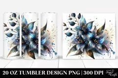 Lobelia with Watercolor Splash | 20 oz Tumbler Product Image 1